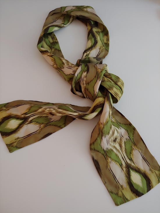 Accessories - Olive Green Patterned Women's Scarf